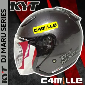 HELM KYT DJ MARU SOLID GUN METAL HALF FACE