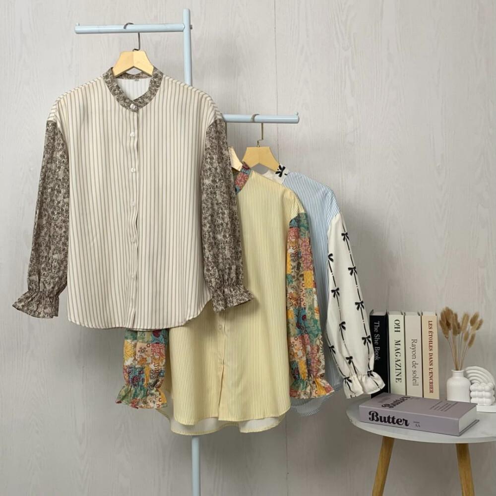 [ready stock]Asaya Korean style colorful plaid fashion casual shirt