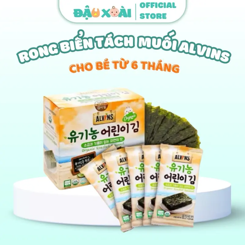 Rong biển tách muối Alvins, rong lá 1 gói nhỏ 10 lá Snack Ăn Vặt Snack Ăn Vặt Thức Ăn Food Lá Rong Biển 0