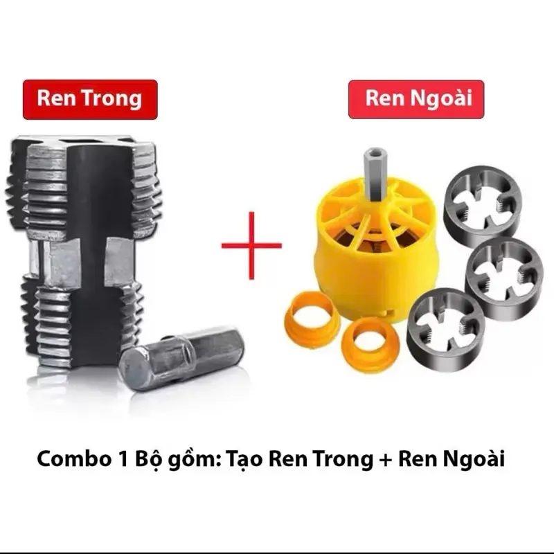 [ TUOSEN ] Dụng cụ tạo ren ống nước, Dụng cụ tạo ren ống nhựa PVC NPT Lắp máy khoan, Dụng cụ lắp máy khoan dễ dàng tiện 0