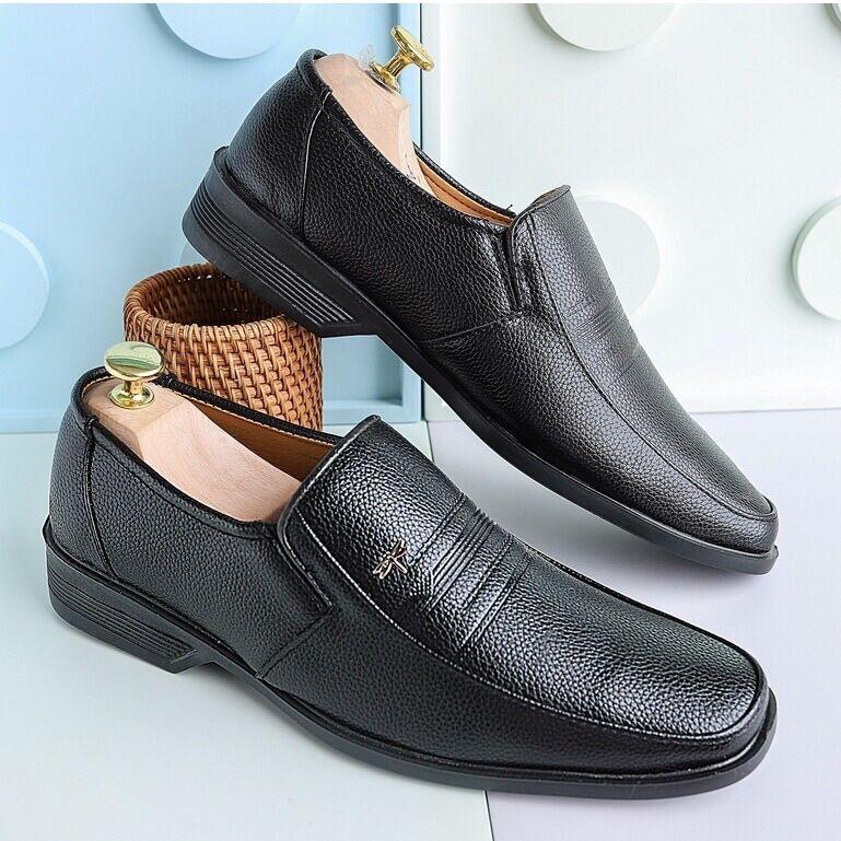 Giày Tây nam kiểu dáng trung niên, đế khâu chắc chắn cao 3cm 5