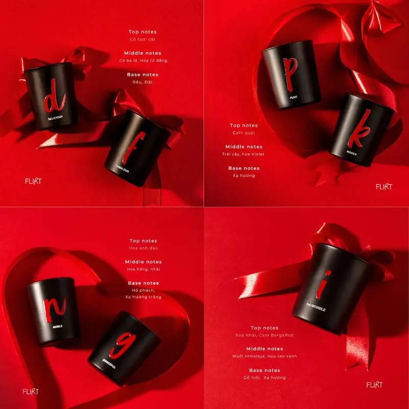 Set quà nến thơm phòng NẾN và HOA - Little Love - Flirt Candle tặng sinh nhật, lễ tình yêu an toàn, lành tính, thư giã, thoải mái tinh thần 3