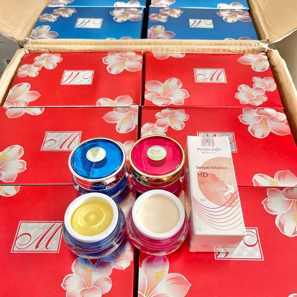 Kem face mê du xii tem HP đỏ ngày và xanh đêm chính hãng và serum HD Dưỡng Ẩm Da Làm Đẹp Da Skincare Kem Face