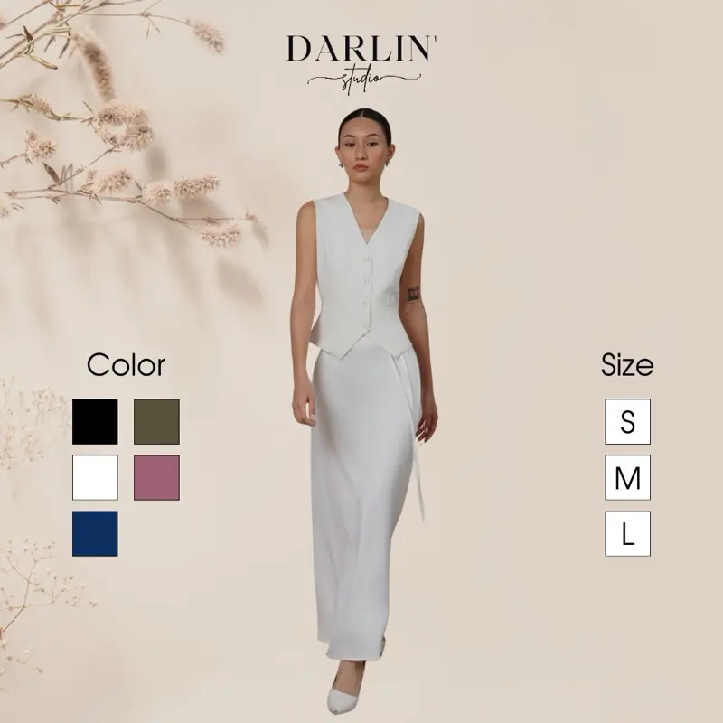 DARLIN’ Silk Skirt New Ver - Chân váy lụa dáng dài 2 lớp phong cách thanh lịch sang trọng