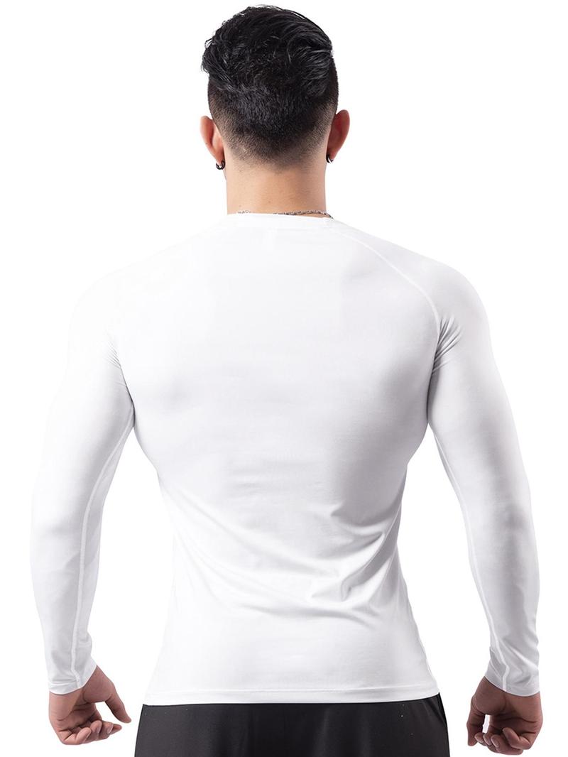 Product Introduction of Men's Cross Print Round Neck Long Sleeve Tee, Breathable Quick Drying T-shirt for Gym Workout Running, Men's Top for Spring & Fall 8