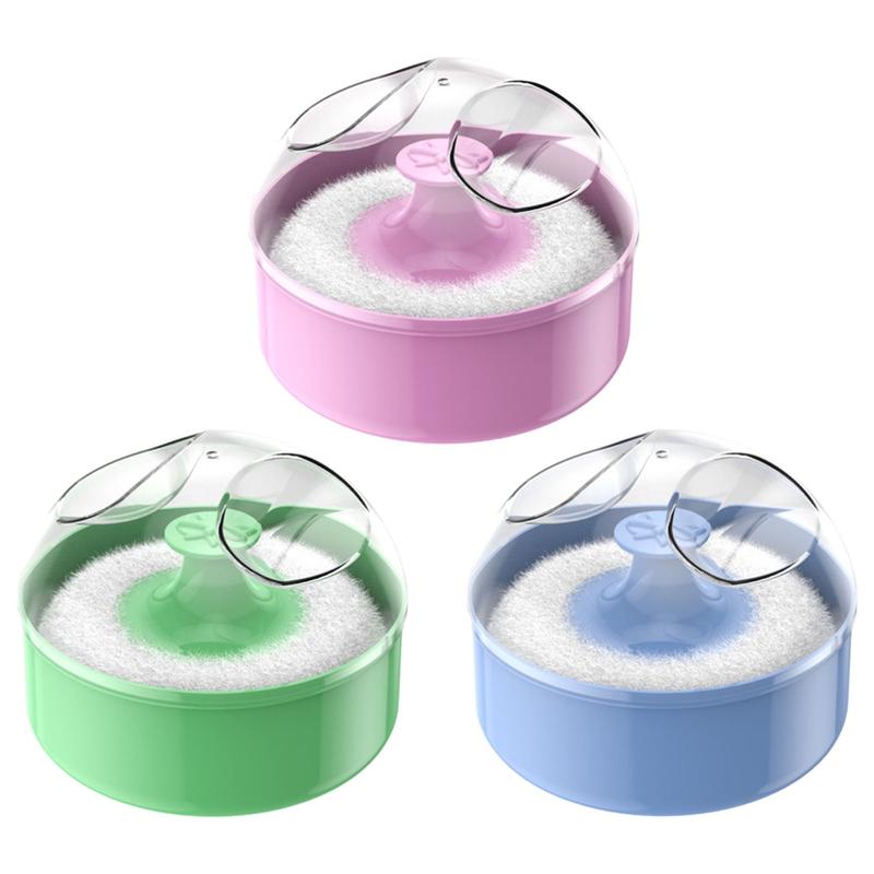 WANG Baby Body Cosmetic Powder Puff for Kid Toddlers Infant Baby Body Powder Puff and Container Case Empty Loose Powder Box 6