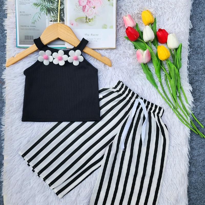    9- 30kg  Bộ áo cổ yếm có đính bông+ quần dài soc cotton suông Cho Bé 