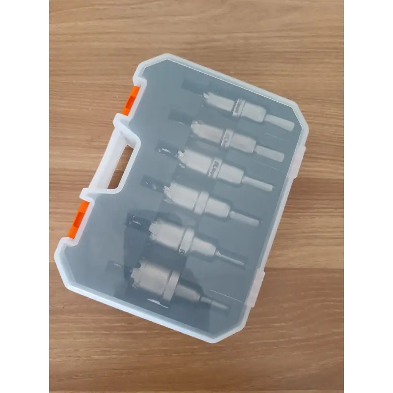 mũi khoan khoét inox, sắt , thép...6 cây KAPUS, Mũi Khoét Inox đầu hợp kim( 16 -18 - 20 - 22 - 25 - 30mm ) nguyên bộ 7