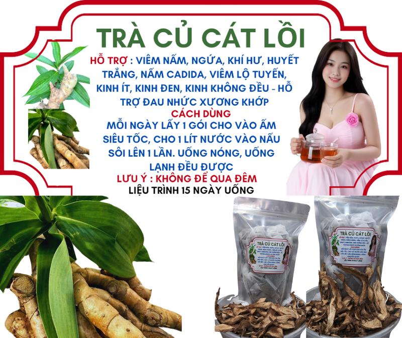 trà củ cát lồi, 1 liệu trình 15 ngày uống ( hỗ trợ viêm nấm ngưa, k.h.í - h.ư, huyết trắng,....) 4