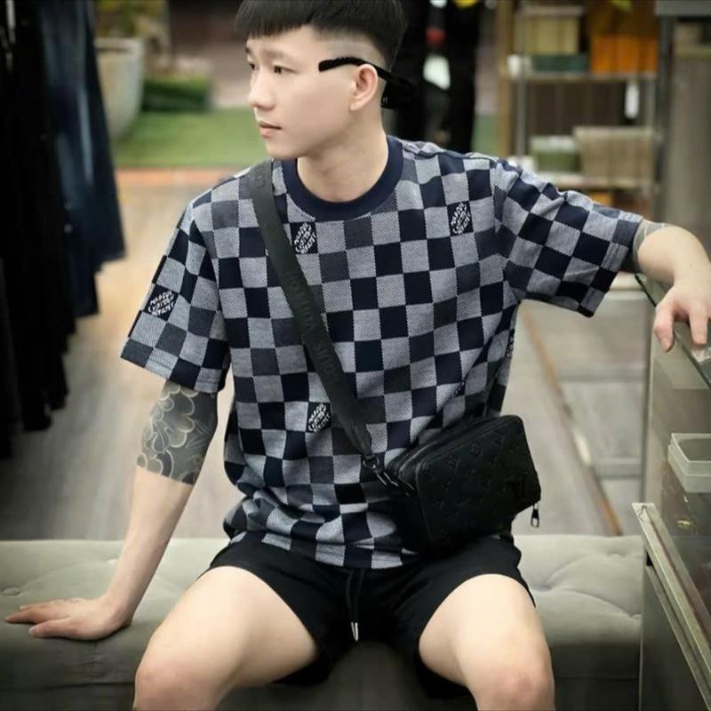 Sơ Thun Nam Nữ  tay ngắn chất u mi  kẻ ô chuẩn from sang trọng thanh lịch BOY PHỐ HOT TREND Menswear Áo Shirt Có Cổ