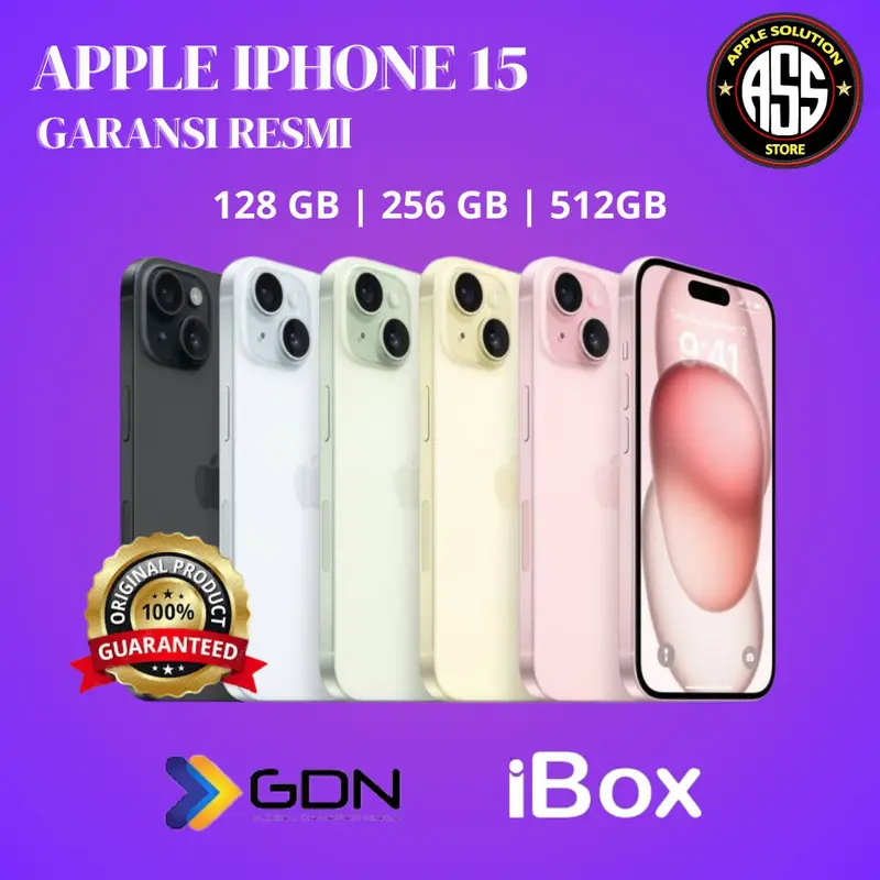 [ IRVAN GALIH X ASS ] Apple iPhone 15 128GB & 256GB NEW Garansi Resmi indonesia 1 Tahun 2
