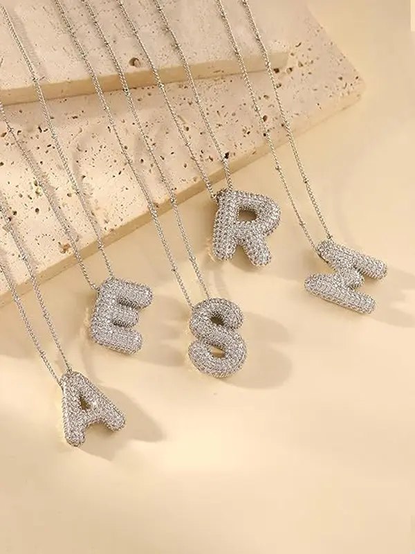 Letter Design Pendant Necklace, Fashion Jewelry for Party, Daily Clothing Decor, Trendy All-match & Exquisite Jewelry for Birthday Gift 5