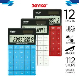 Calculator Kalkulator Joyko CC-48CO 12 Digits Check Correct Blue Red