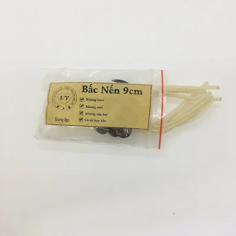 10 Bấc nến 15,5cm chuốt sáp sẵn dùng làm nến nhiều kích thước 100% cotton an toàn cho nguời sử dụng 5