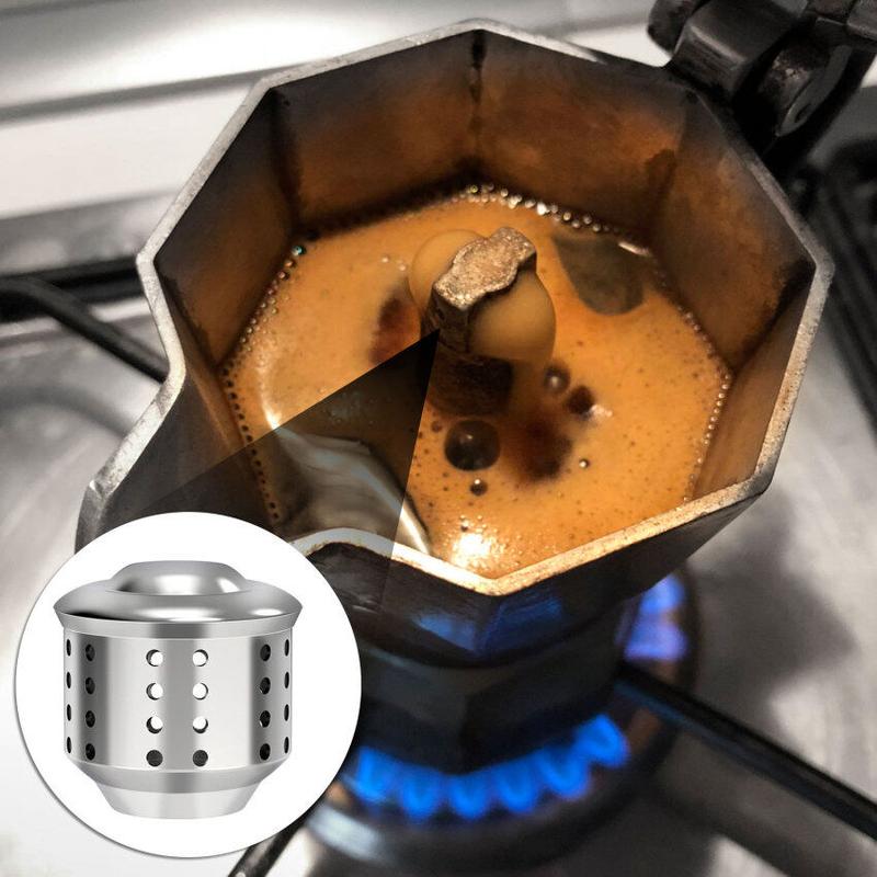 Moka Pot Stovetop Espresso Coffee Maker Accessories Anti-Splash Valve Stainless Steel 6