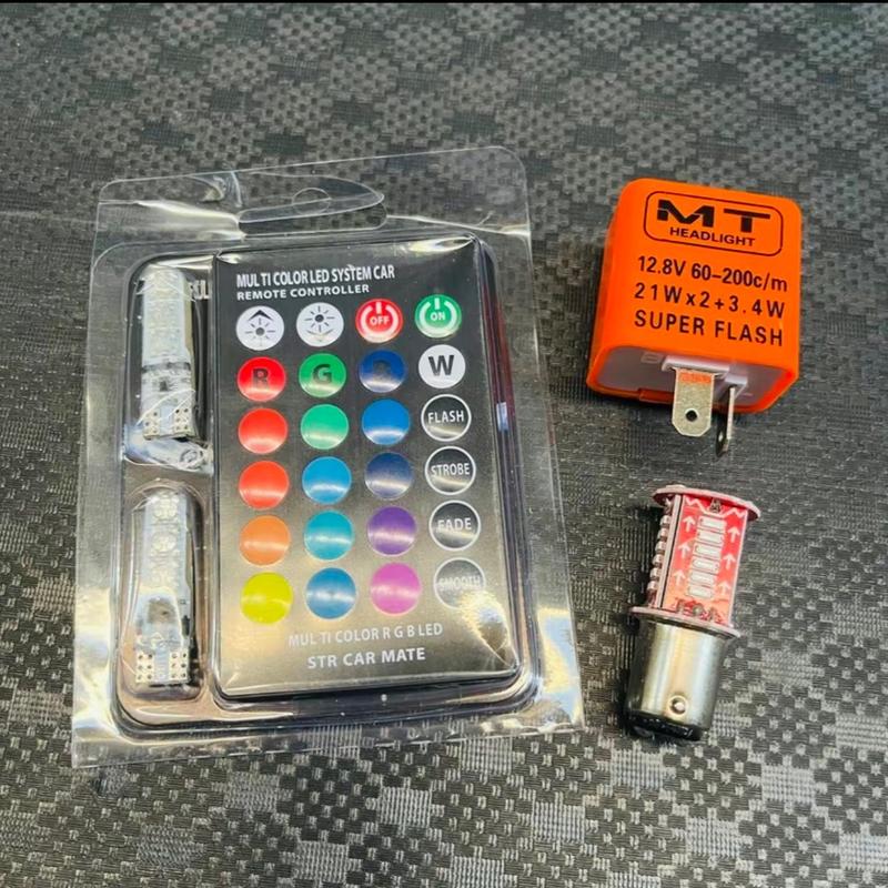    CÓ LƯU MÀU   Combo 2 đèn Led Remote T10 điều khiển gắn cho DEMI  XI NHAN + BÓNG LED HẬU AUDI + CỤC CHỚP NHANH CHẬM ... 