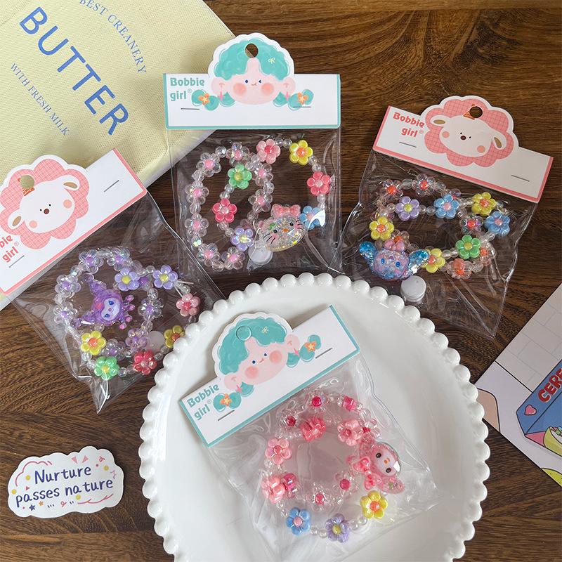 Product Introduction of New cute sanirio beaded bracelet exquisite girl bracelet flower beads CHILDREN'S baby versatile jewelry 0