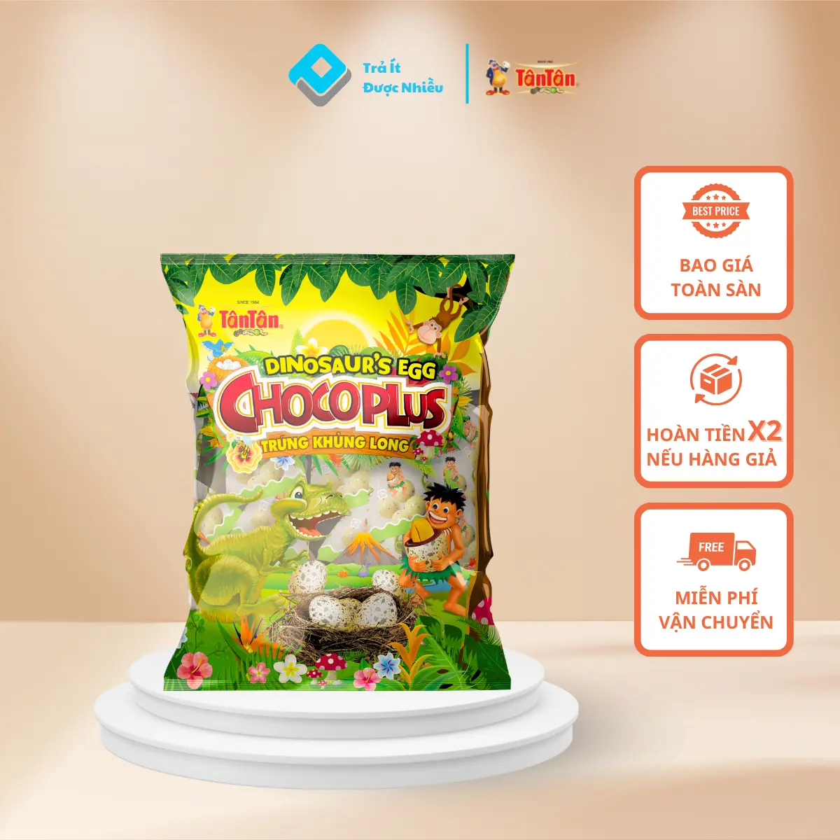 Đậu Phộng Chocoplus Trứng Khủng Long Tân Tân Ăn Vặt Snack