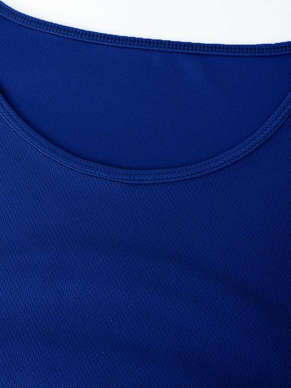 Men's Solid Curved Hem Sports Vest, Breathable Quick Drying Sleeveless Running Vest Tank Top for Gym Workout Running, Sport & Outdoor Clothing for Summer, Training Top 7