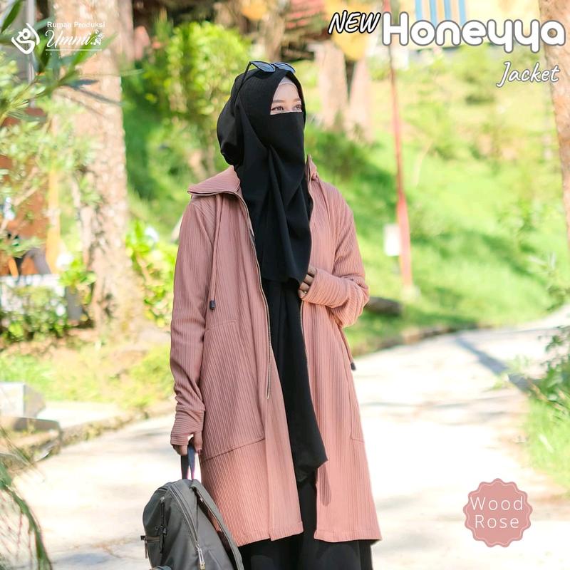 Jaket syari Honeyya | Jacket Honeyya Rumah produksi ummi Polos Panjang Outer 7