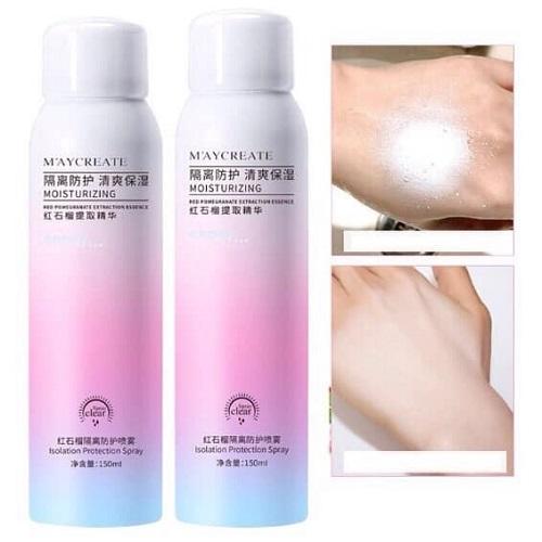  Combo 2 chai xịt chống nắng nâng tone Maycreate da sáng mềm mượt 