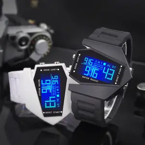 Jam Tangan Digital Couple Kalender Jam Alarm Jam Alarm Kaca Dial Tidak Beraturan Jam Tangan Watches Olahraga Multifungsi Hadiah  Tahan Air