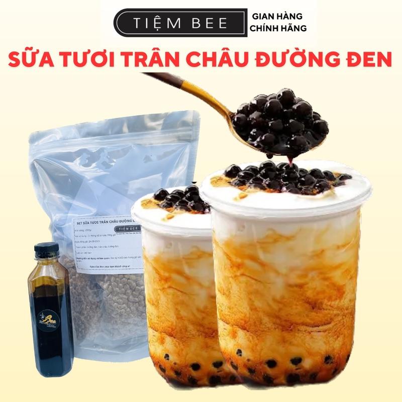 Set Sữa Tươi Trân Châu Đường Đen - TIỆM CỦA BEE - Nước Đường Đen Nấu Sẵn ( Set 10-15 ly)
