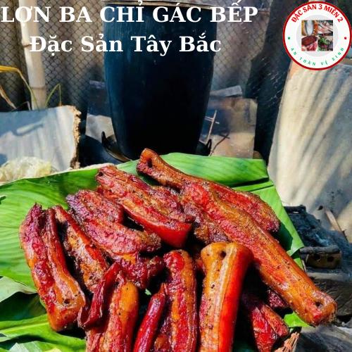 Thịt Lợn Ba Chỉ, Ba Rọi Gác Bếp Hun Khói Tây Bắc Gói 500g - Ăn Vặt - Cay Ngon