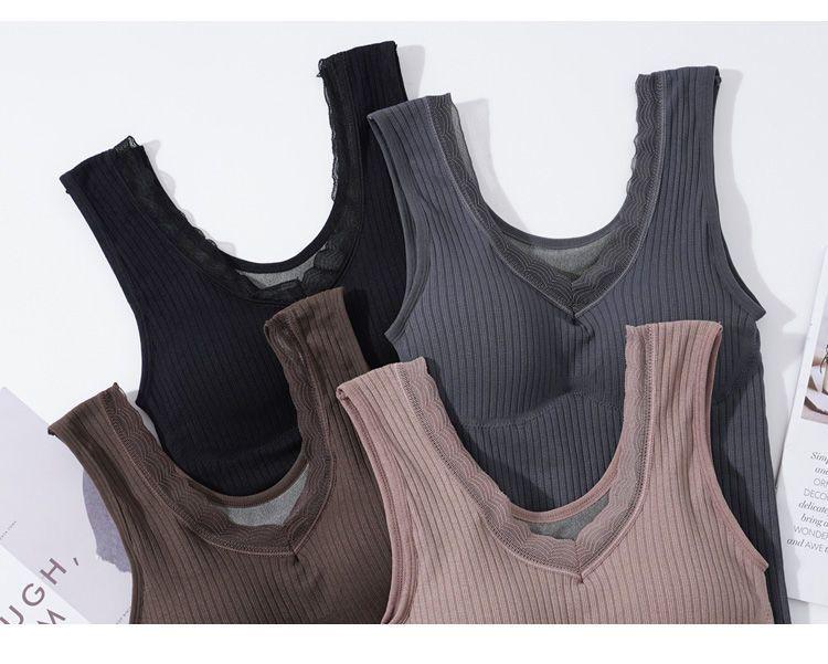 Product Introduction of Thời trang nữ，Áo Vest Ấm Áp, Thời Trang, Dành Cho Mùa Đông Của Phụ Nữ, Có Đệm Ngực, Lót Lông Cừu, Dày Dặn, Thích Hợp Cho Học Sinh Mới, Kiểu Dây Đeo, Không Đường May, Mỏng Vừa Vặn, Áo Lớp Nền dễ phối đồ 29