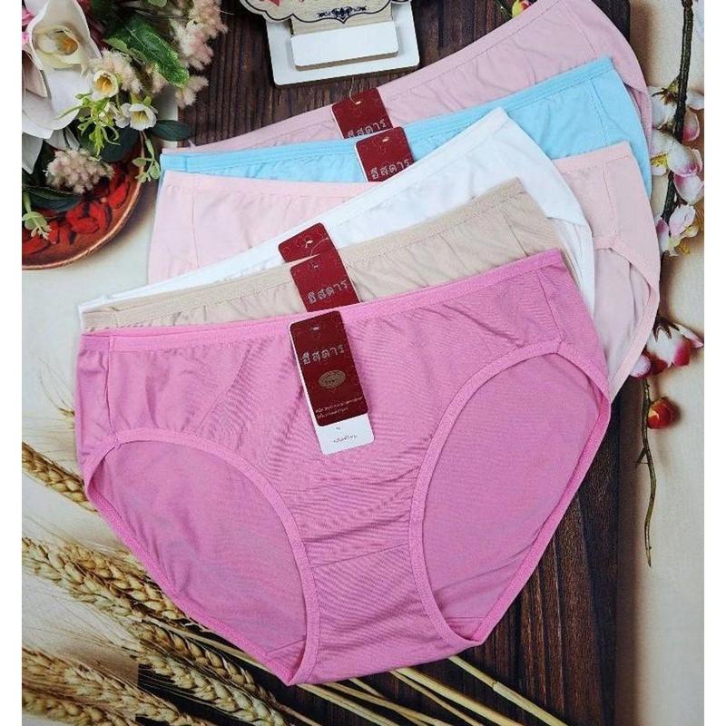 Combo 10 Quần Lót Nữ Cotton Lưng Ngắn Trơn Mềm Mịn Thoáng Mát Co Giãn Tốt (size 60-70 Kg) - Ngọċ Chinh Bikini 4
