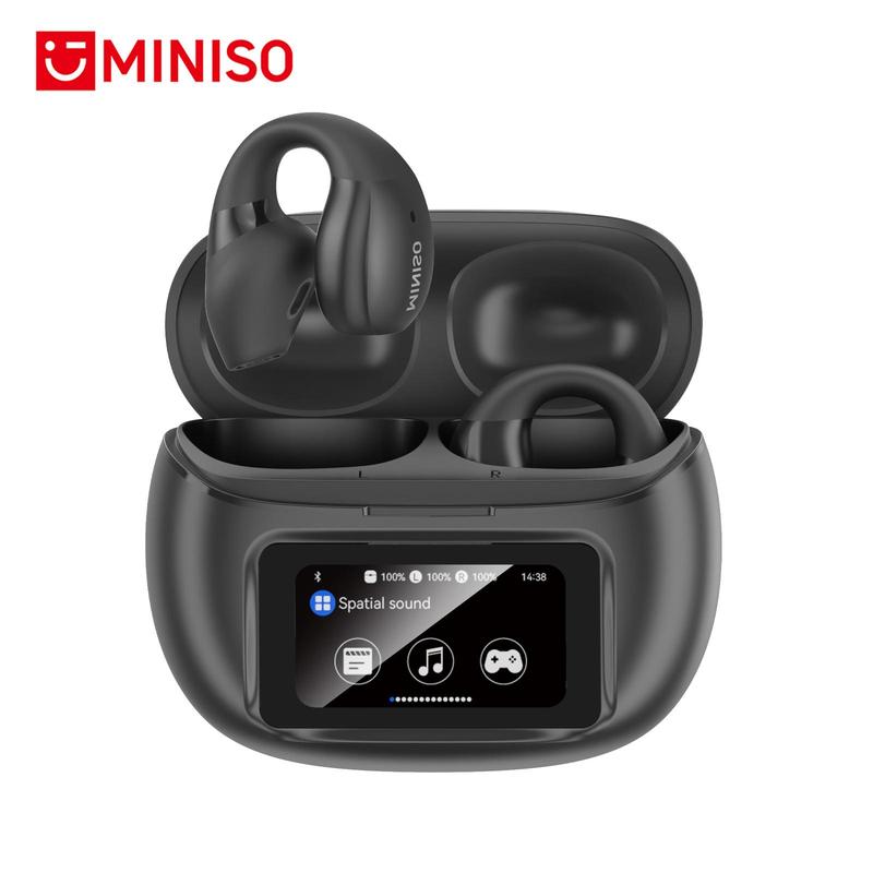 MINISO X29 Wireless Earphone, Clip-ear Design Earphone with Touch Control Display, Stereo Sound Wireless Earbuds for Sports, Gaming, Calling, Video, Headphones 0
