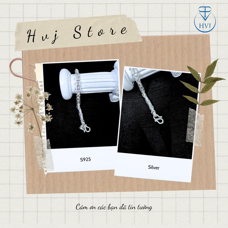 Lắc Tay Nam Khẩu Ống Họa Tiết Hình Thoi Bạc S925 - HVJ -LA49202325054 2