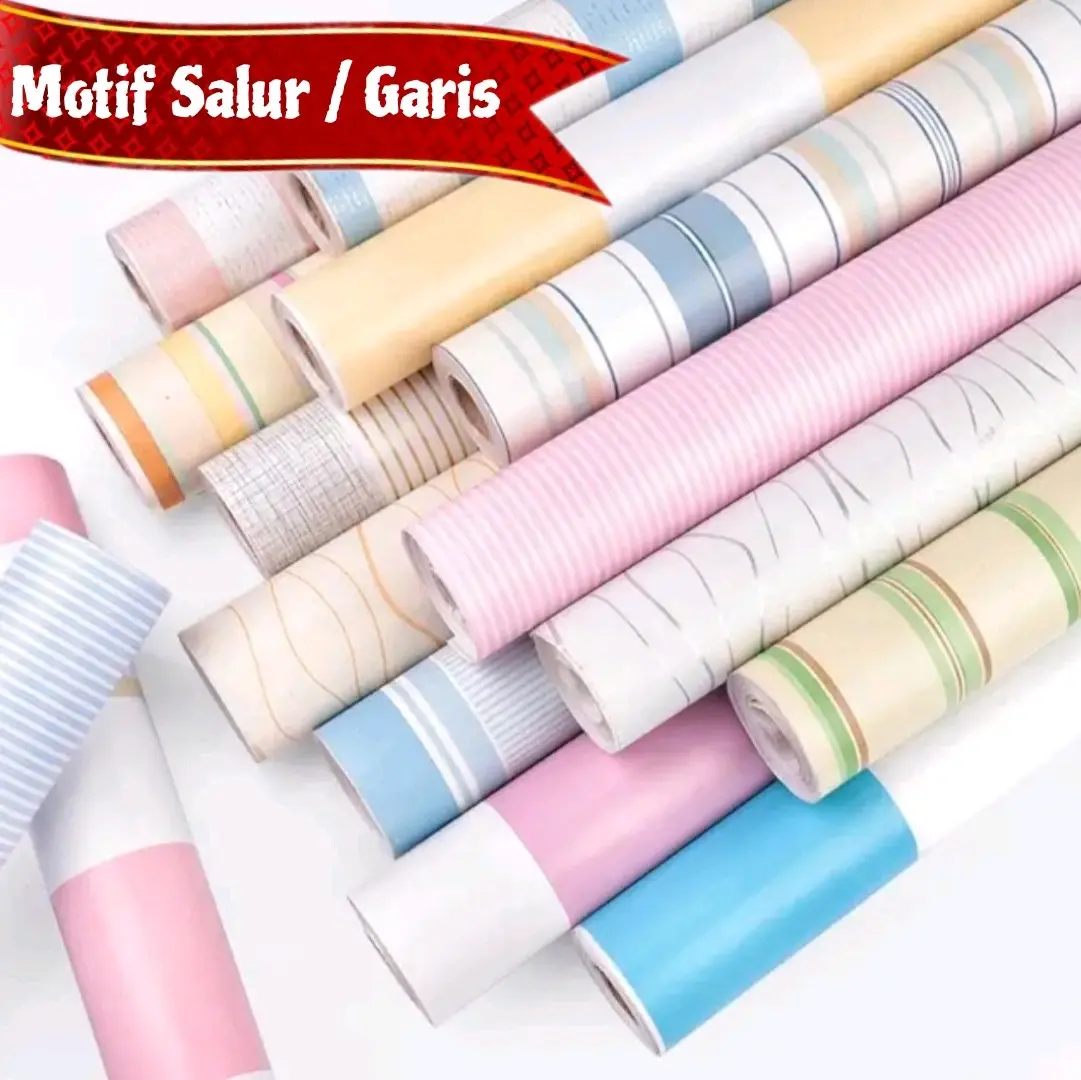 WALLPAPER STICKER SALUR PELANGI | WALLPAPER GARIS | WA