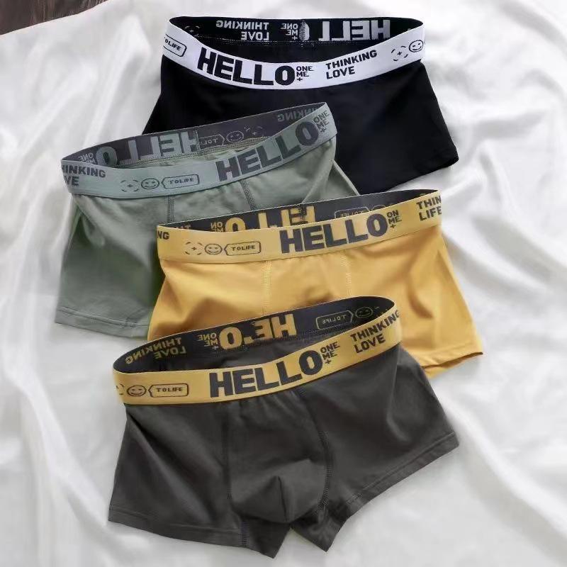 Product Introduction of Seluar Dalam Sukan, Untuk Lelaki, Saiz Besar, Pinggang Sederhana, Bernafas, Selesa, Seluar Boxer Kapas, dengan Rekaan Kepala（Limited Time Offer） 18