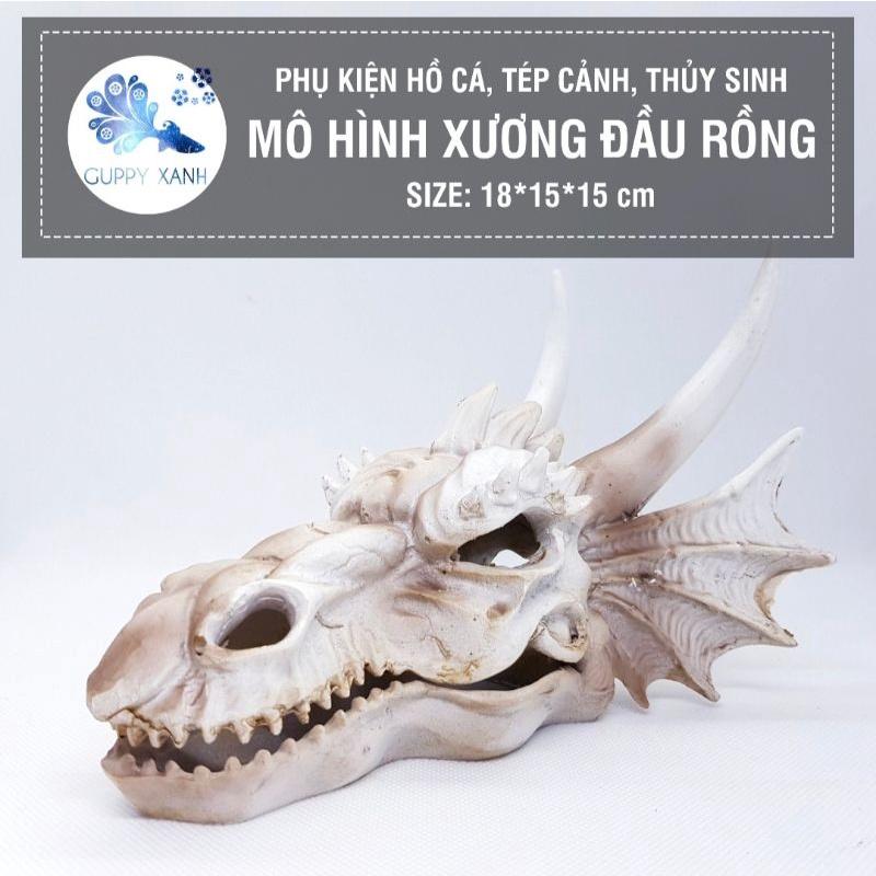 Đồ trang trí đầu lâu rồng trang trí bể cá lóc , hồ thủy sinh 1