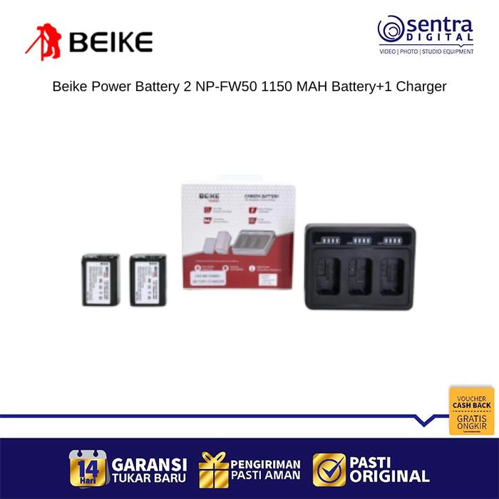 Gambar Beike Power Dual Battery NP-FW50 1150 MАH + Charger For Sony A6000 A6400 dari Sentra Digital Kota Surabaya Tokopedia