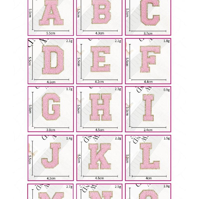Product Introduction of 26pcs Coloured A~Z English Letter Clothes Stickers Patch Stickers Alphabet Adhesive Fabric Stickers DIY Towel Embroidered Fabric Applique on Clothes 25