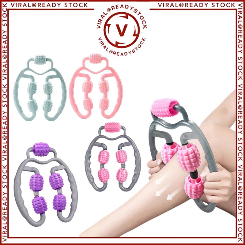 VRS 5 Wheels Foam Shaft Roller Muscle Relaxer Hand Skinny Leg Massage Roller Lean Neck Massage Roller Alat Urut