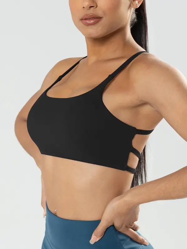Sporty Women's  Criss Cross Back Sports Bra, Comfy Workout Clothes, Comfort Sports Lingerie Top, Clothing for Outdoor Wear, Womenswear for 2024 Spring Summer Valentine's Day 0