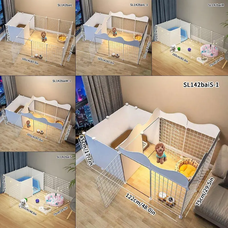 Pet Cage, Pet Fence, Indoor Pet Cage, Small Dog Fence, Dog Kennel with Toilet Area, Pet Supplies for Small Dogs, Dog & Cat Furniture 1