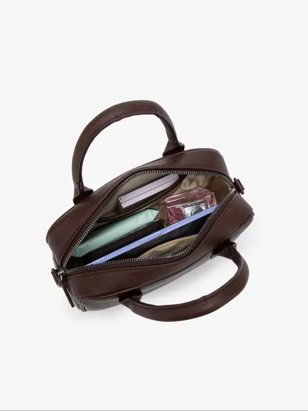 Women's Solid Color Handbag, Fashionable Large Capacity Commuter Bag, Versatile Shoulder Bag for Daily Use, Casual Trendy Versatile High-quality Daily Commuting Bag 2
