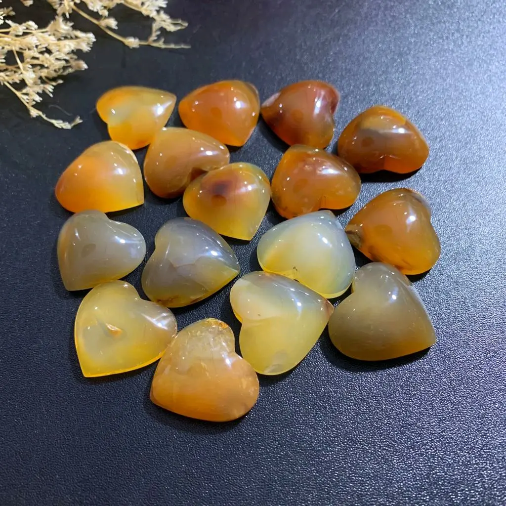 Chalsedon / Cabochon Love 3cm / Gemstone /  Bahan Craft