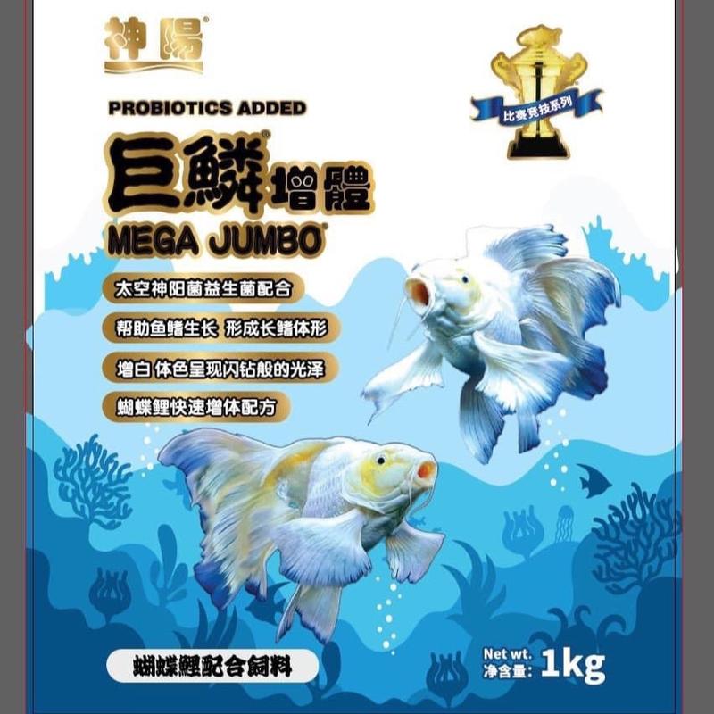 Thức ăn cá cảnh cám  Mega Jumbo dành riêng cho chép sư tử , phi tần giúp trắng sáng da , dành cho cả phi tần và phượng vũ .