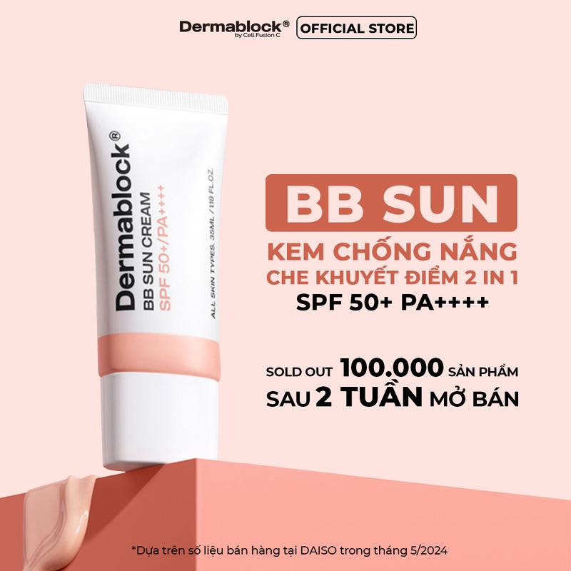 [KOL-KOC] [CHÍNH HÃNG] Kem Chống Nắng Dermablock SPF50+ PA++++ Hàn Quốc Giúp Chống Nắng Và Nâng Tone Cho Mọi Loại Da 35ml 1