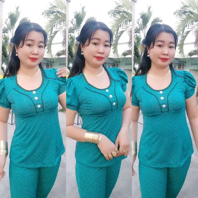 Đồ bô nữ  dễ thương ao cổ tròn quần ống ôm. Women Áo Ong Top Nhung 0