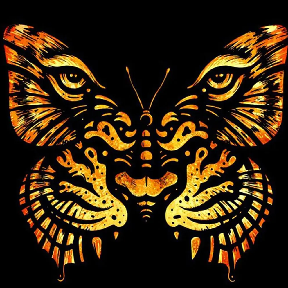 Tiger Pattern DIY Diamond Arts Colorful Painting Kit without Frame, DIY 5D Diamond Arts Colorful Painting for Bedroom Home Wall Decor
