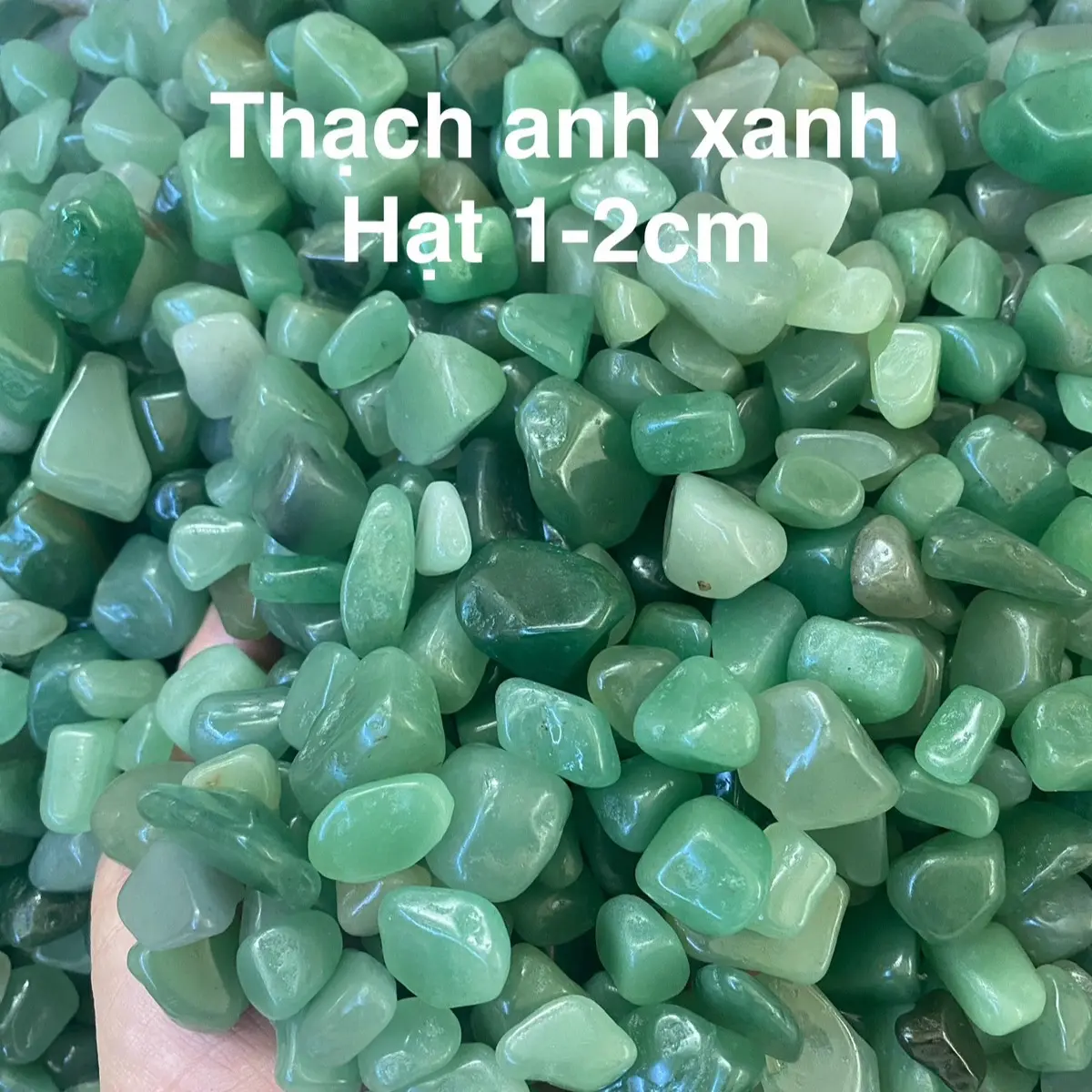 1Kg - Đá Vụn Thach Anh Xanh Đã Mài Bóng Loại Vip(Hạt 1-2cm) Hàng Thiên Nhiên