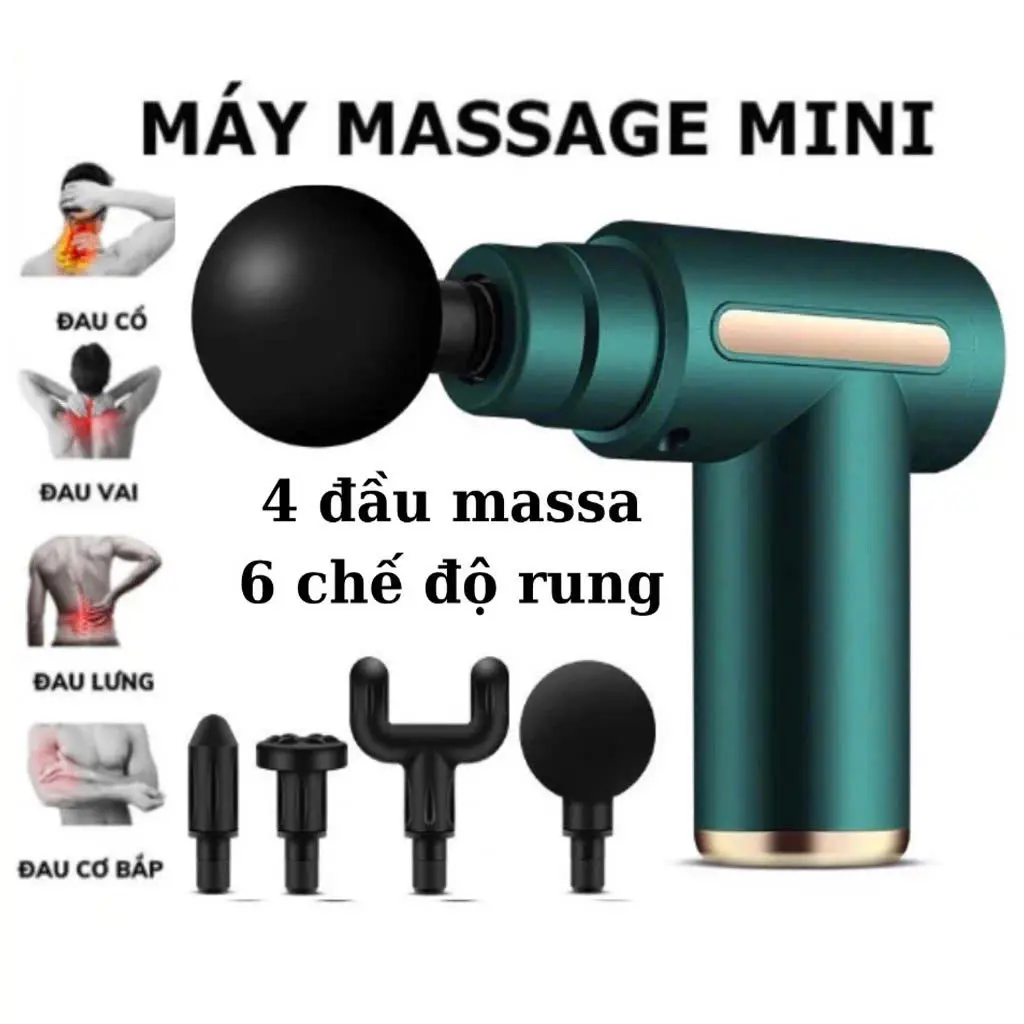 Máy Massage Cổ Vai Gáy Mát Xa Cầm Tay 4 Đầu 6 Chế Độ Cao Cấp