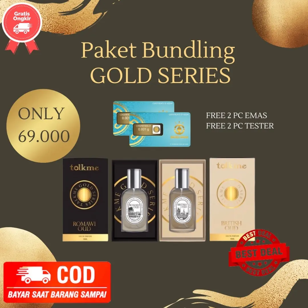 PAKET GOLD SERIES FREE 2 TESTER, FREE 2 EMAS