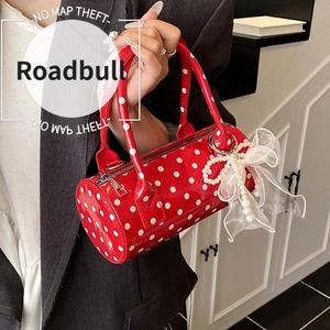 ROADBULL2026今年の新商品,SHAXIANGけハンドバッグ,小さいさいトートバッグ,女性のための高度ポルカドット柄ニッチピローバッグ,シングルショルダー斜めめめ掛けけけバッグ